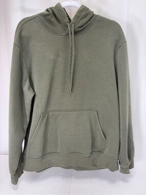Athletic Works Olive Green Crewneck Hoodie with Kangaroo Pocket 4013